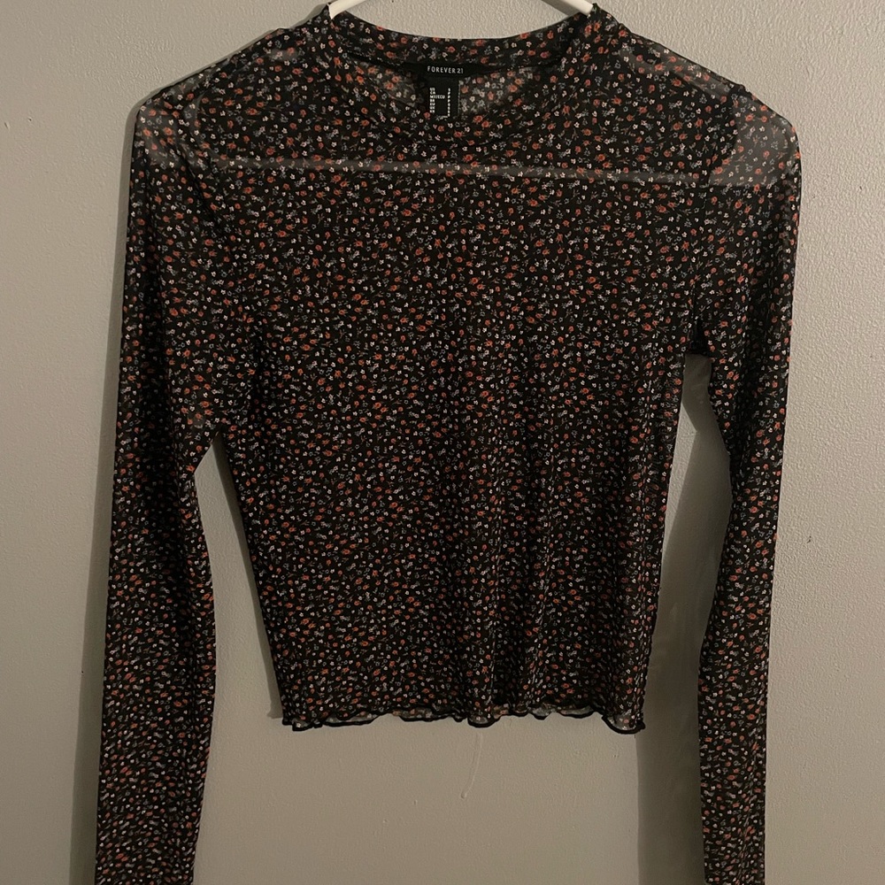 Floral sheer long sleeve